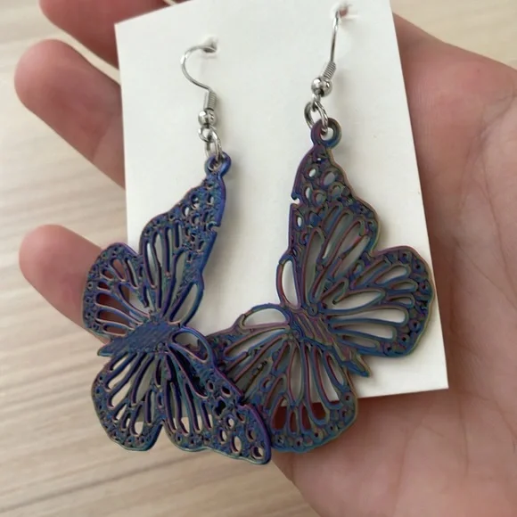 Colorful‎ Dangle Butterfly Earrings - Picture 4 of 4